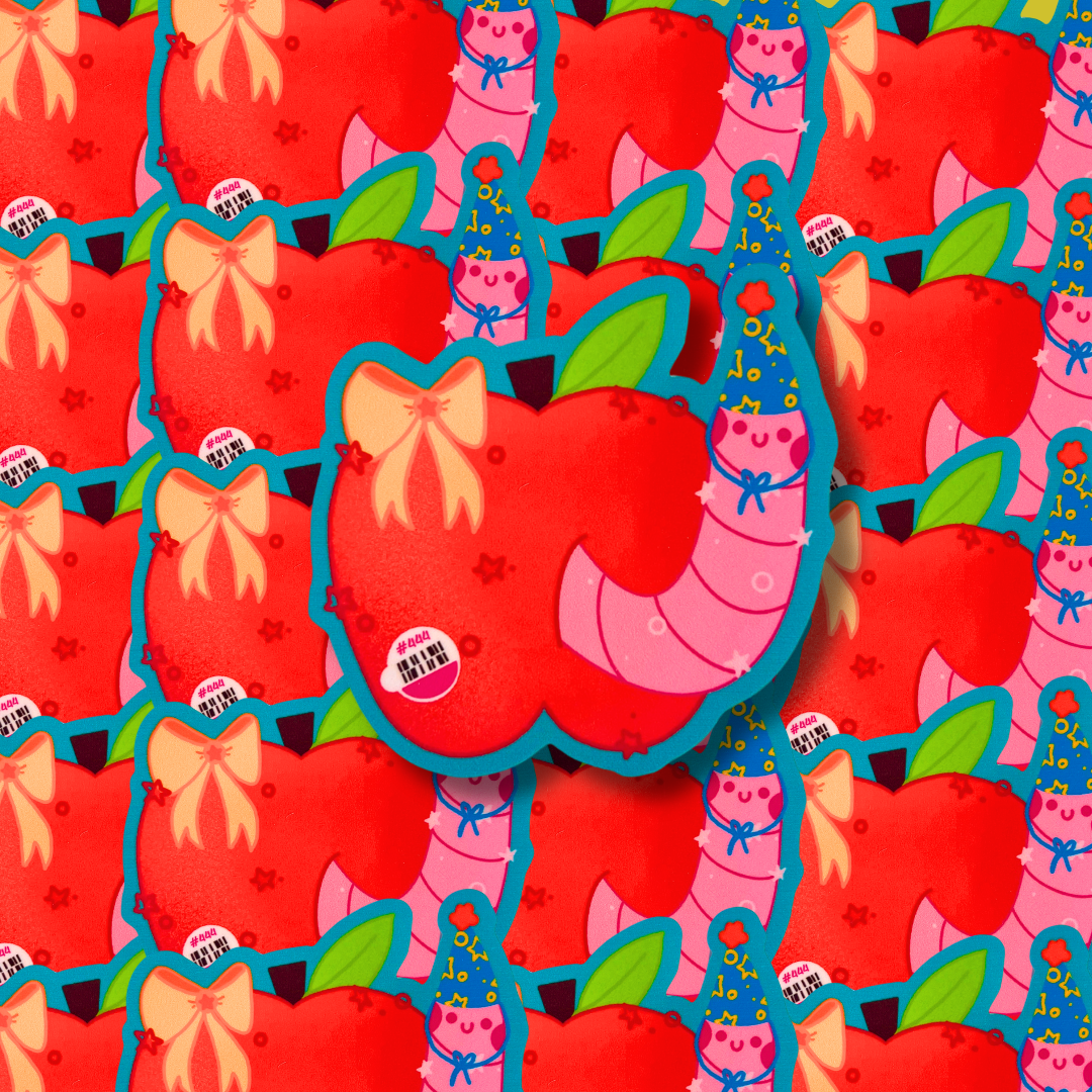 Birthday Worm Vinyl Sticker