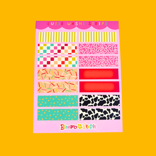 Cutie Washi Short Strips Sticker Sheet