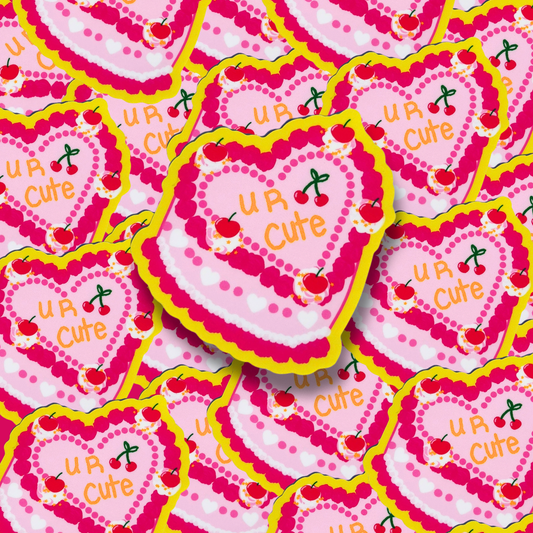 U R Cherry Cute Vinyl Sticker