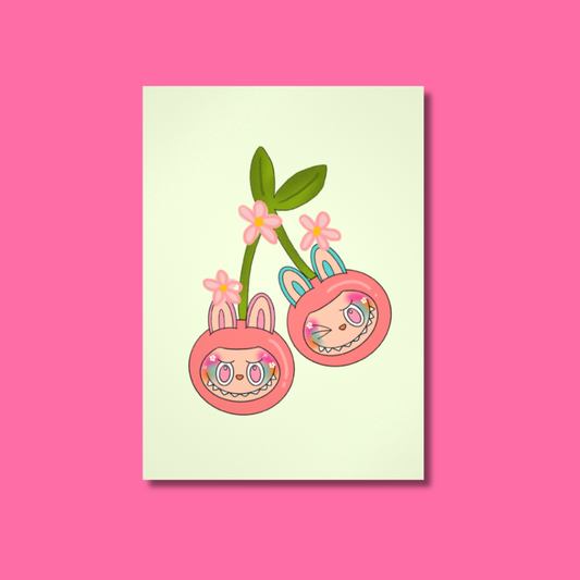 Labubu Cherry Fruit Print