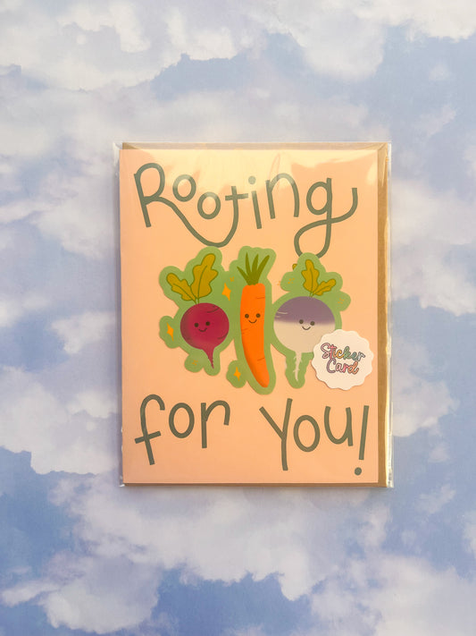 Rooting For You Sticker Greeting Card