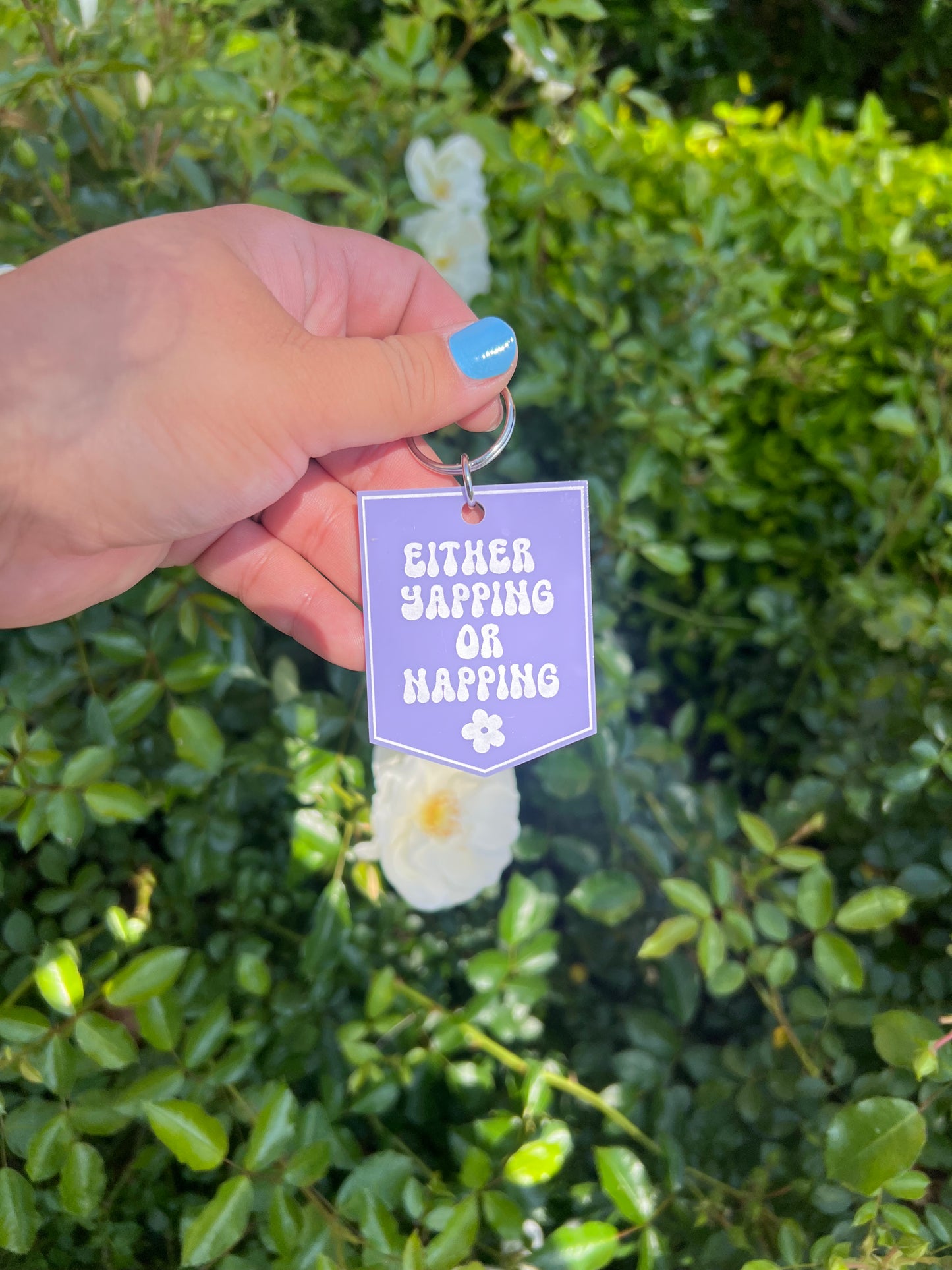 Either Yapping Or Napping Keychain