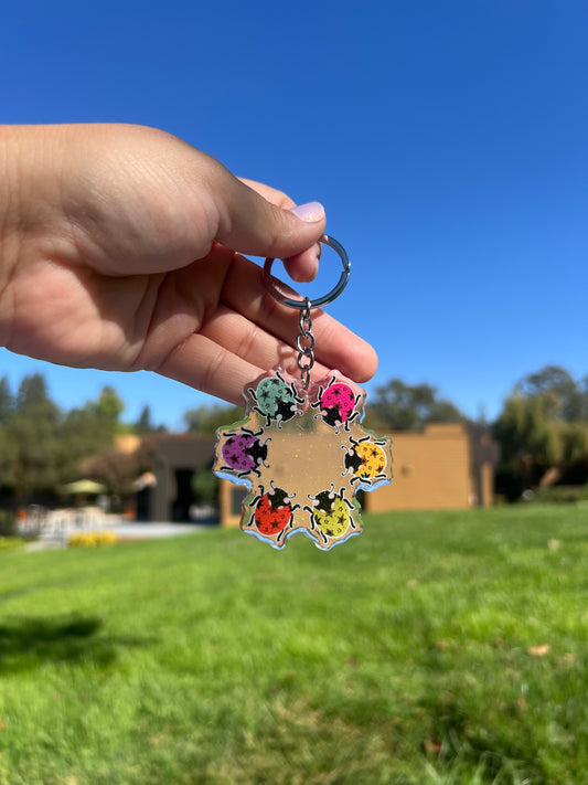 Lady Bug Party Glitter Keychain