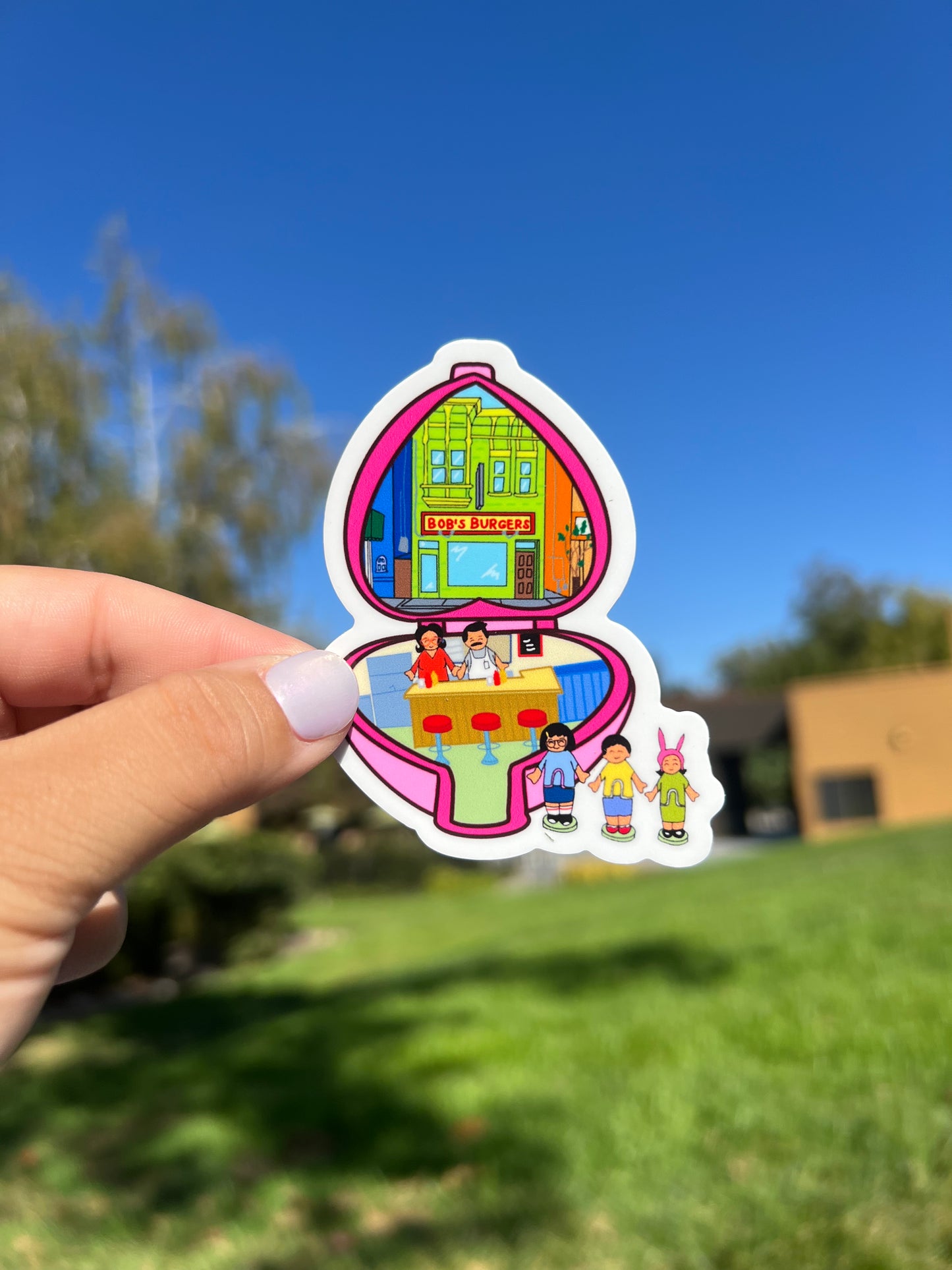 Bob Burger X Polly Pocket Vinyl Sticker