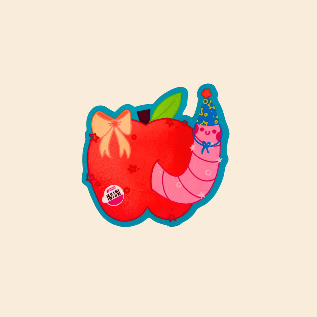Worm Birthday Wishes Sticker Card