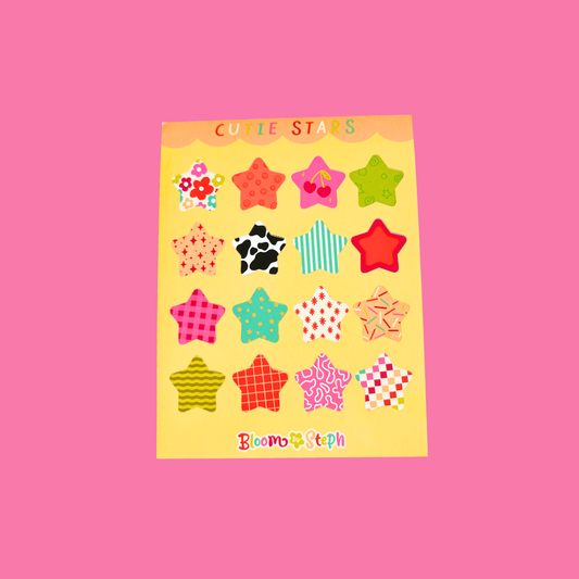 Cutie Stars  Sticker Sheet