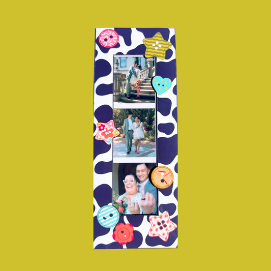Buttons & Cow Spots Magnetic Photo Strip Frame