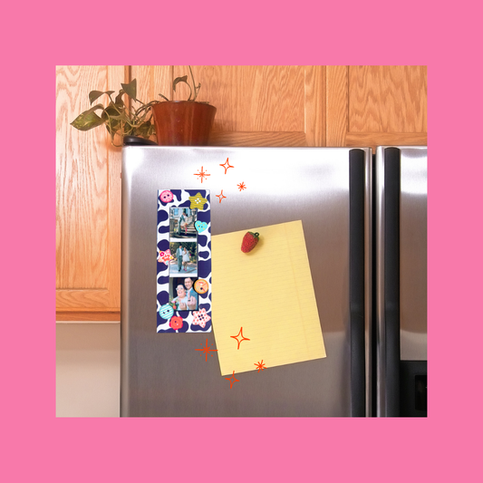 Buttons & Cow Spots Magnetic Photo Strip Frame