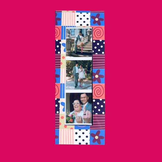 Fall Blues Doodles Magnetic Photo Strip Frame