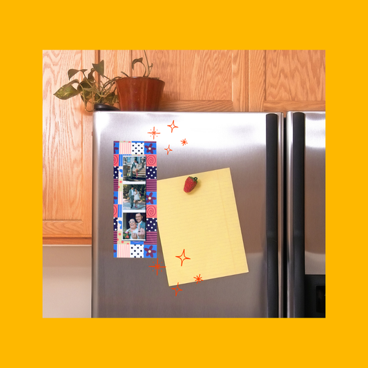Fall Blues Doodles Magnetic Photo Strip Frame