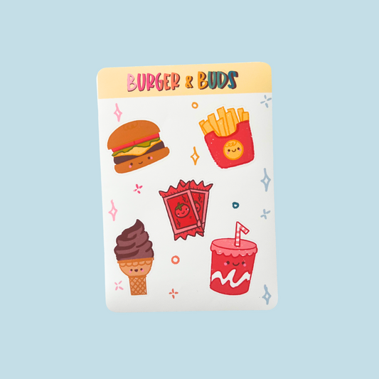 Burger & Buds Sticker Sheet