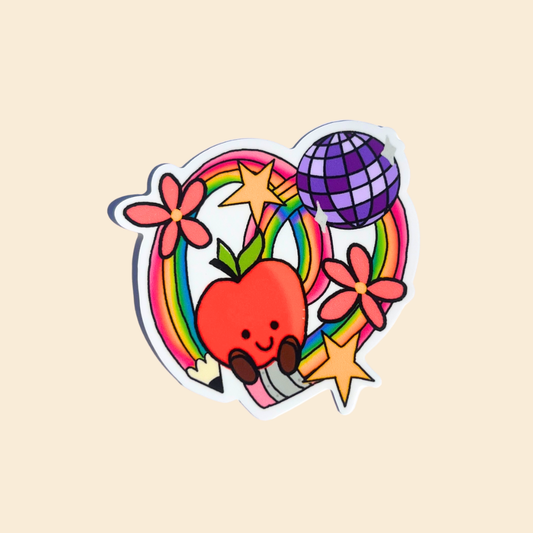 Teacher Vibes Apple Vinyl Sticker