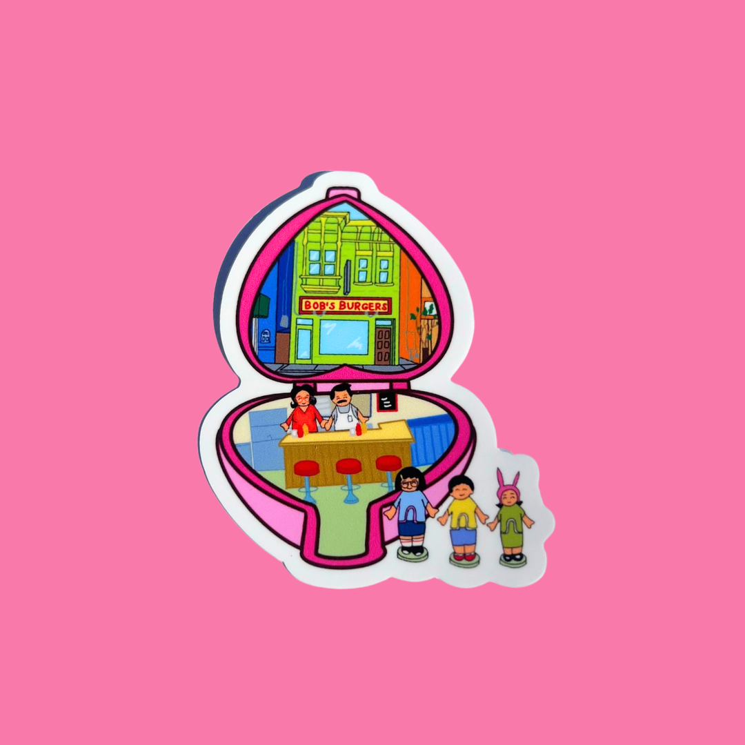 Bob Burger X Polly Pocket Vinyl Sticker