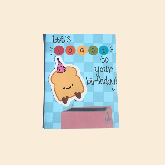 Toast To Your Birthday Sticker Card