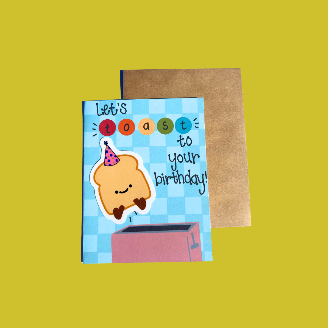 Toast To Your Birthday Sticker Card