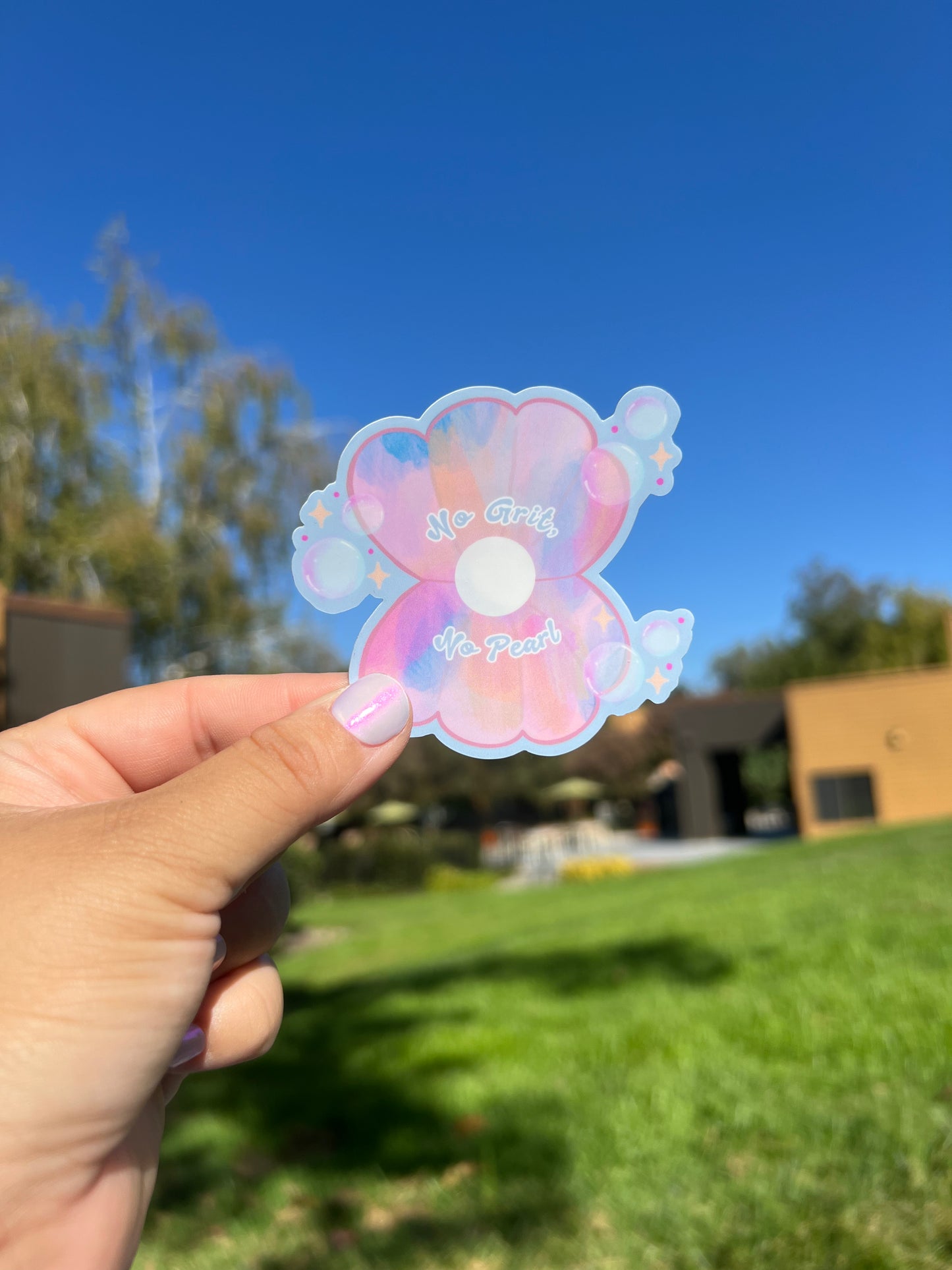 No Grit, No Pearl Shell Vinyl Sticker