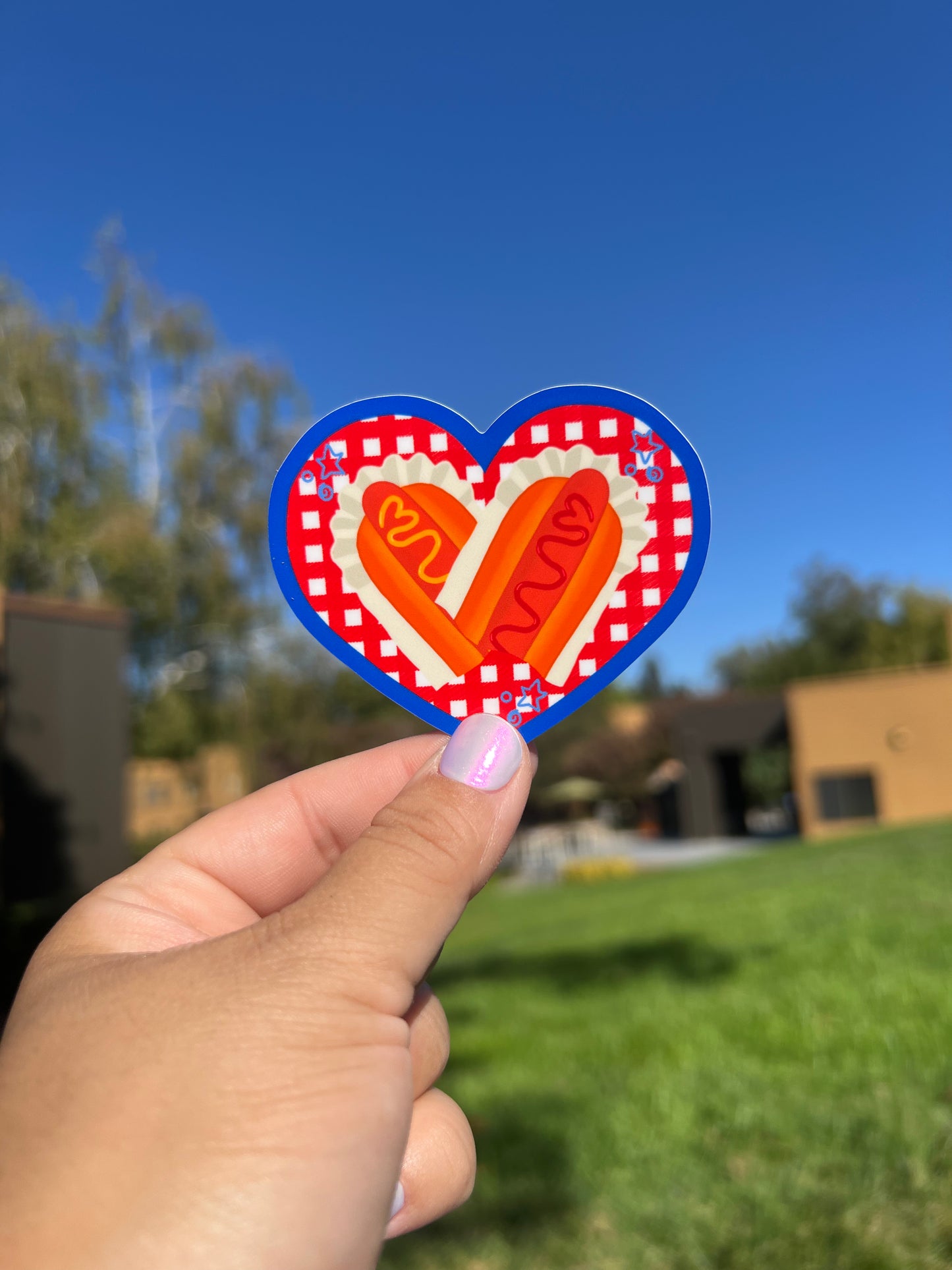 Hot Dog Heart Vinyl Sticker