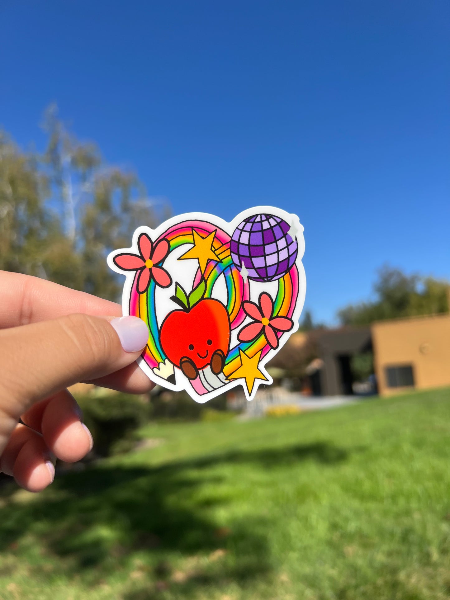 Teacher Vibes Apple Vinyl Sticker