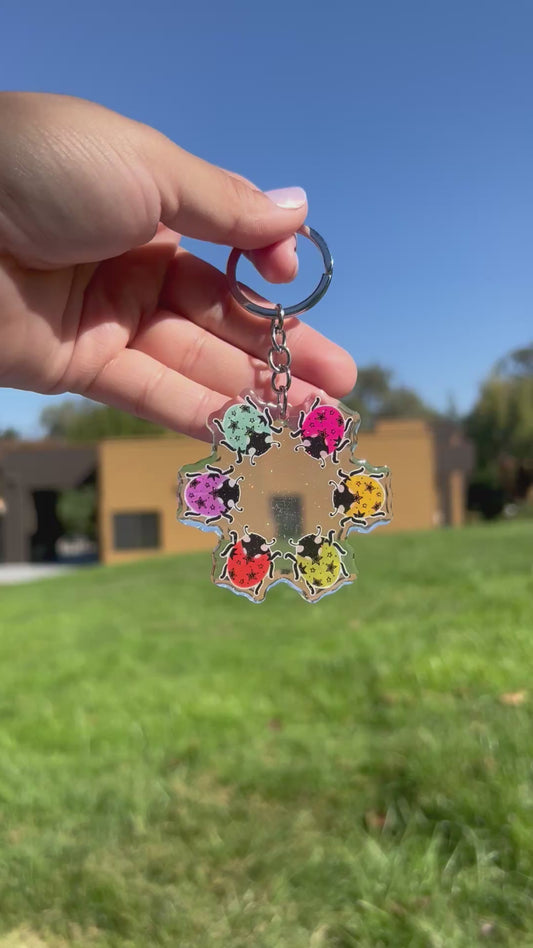 Lady Bug Party Glitter Keychain